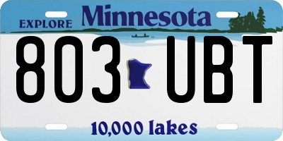 MN license plate 803UBT