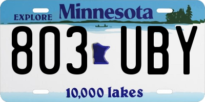 MN license plate 803UBY