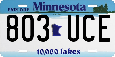MN license plate 803UCE