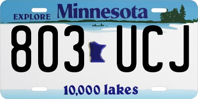 MN license plate 803UCJ