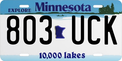 MN license plate 803UCK