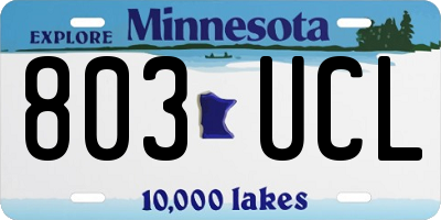 MN license plate 803UCL