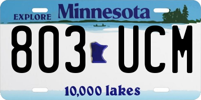 MN license plate 803UCM