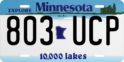 MN license plate 803UCP