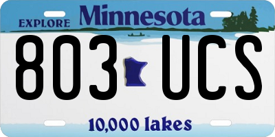 MN license plate 803UCS