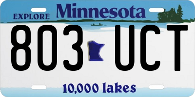 MN license plate 803UCT