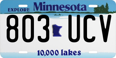 MN license plate 803UCV