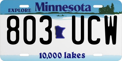 MN license plate 803UCW