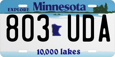 MN license plate 803UDA