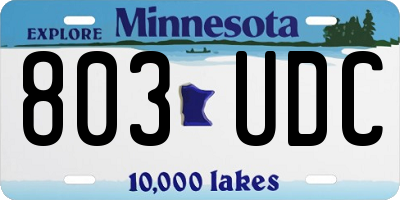 MN license plate 803UDC