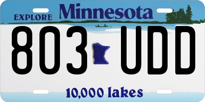 MN license plate 803UDD