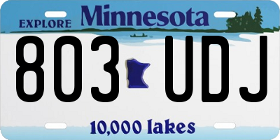 MN license plate 803UDJ