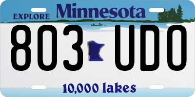 MN license plate 803UDO