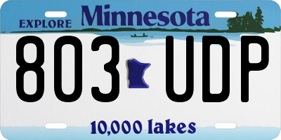 MN license plate 803UDP