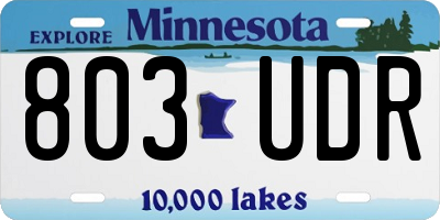 MN license plate 803UDR