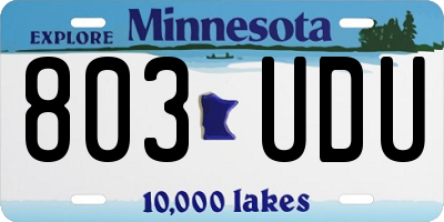 MN license plate 803UDU