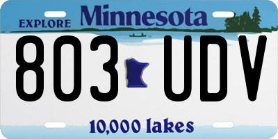 MN license plate 803UDV
