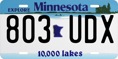 MN license plate 803UDX