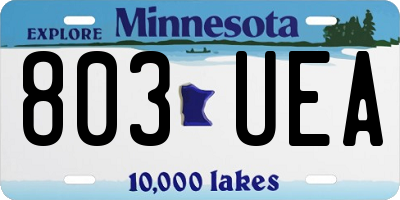 MN license plate 803UEA