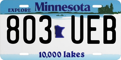 MN license plate 803UEB