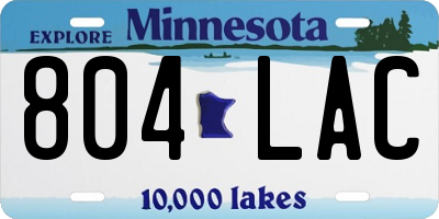 MN license plate 804LAC