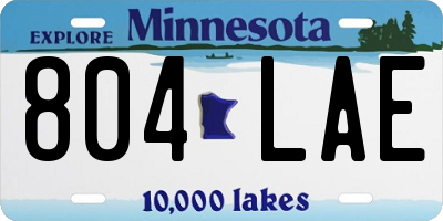 MN license plate 804LAE