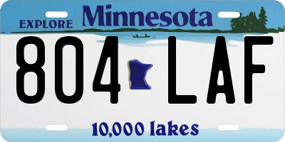 MN license plate 804LAF