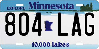 MN license plate 804LAG