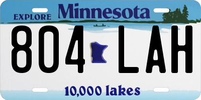 MN license plate 804LAH