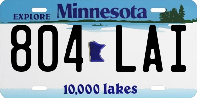 MN license plate 804LAI