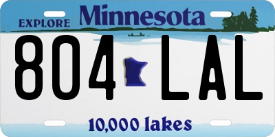 MN license plate 804LAL