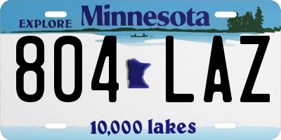 MN license plate 804LAZ