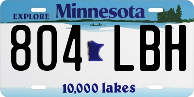 MN license plate 804LBH