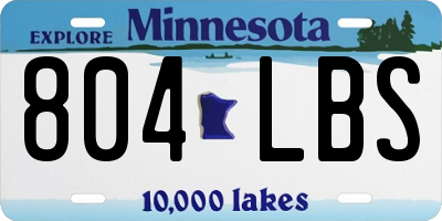 MN license plate 804LBS