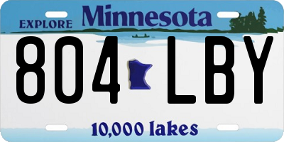 MN license plate 804LBY