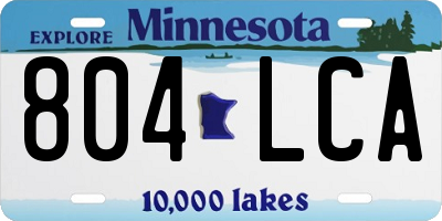 MN license plate 804LCA