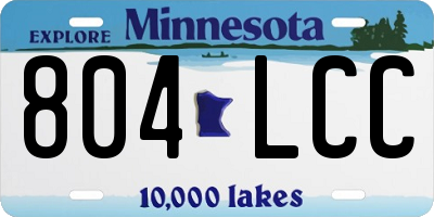 MN license plate 804LCC