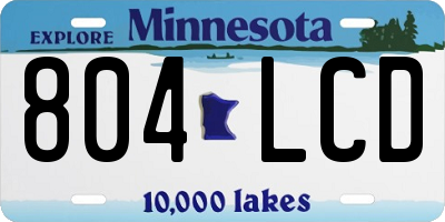 MN license plate 804LCD