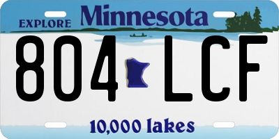 MN license plate 804LCF