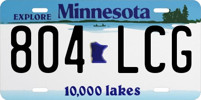 MN license plate 804LCG