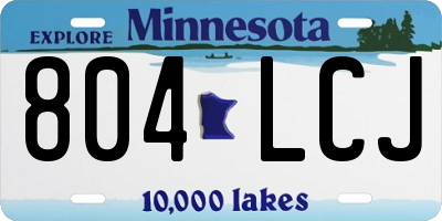 MN license plate 804LCJ