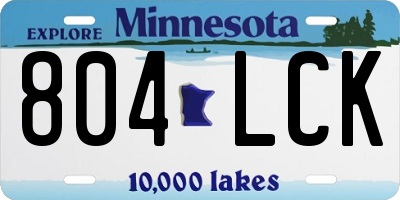 MN license plate 804LCK