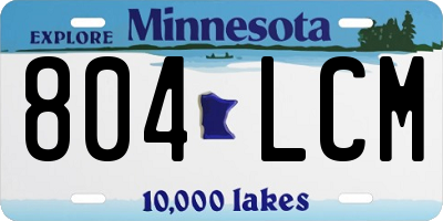 MN license plate 804LCM