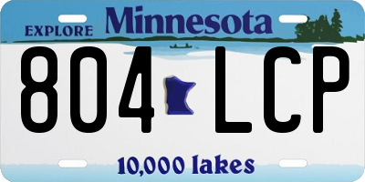 MN license plate 804LCP
