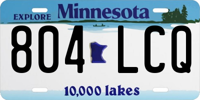 MN license plate 804LCQ