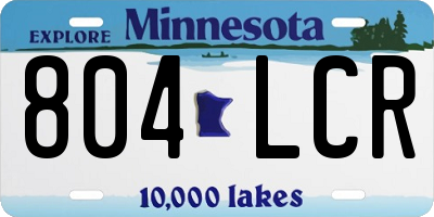 MN license plate 804LCR