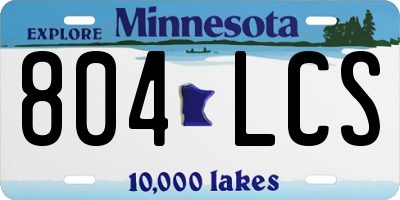 MN license plate 804LCS