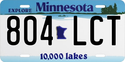 MN license plate 804LCT