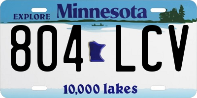 MN license plate 804LCV
