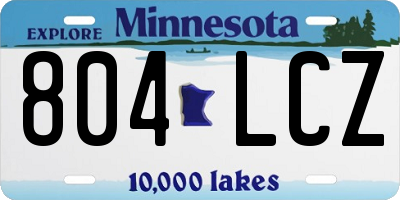 MN license plate 804LCZ